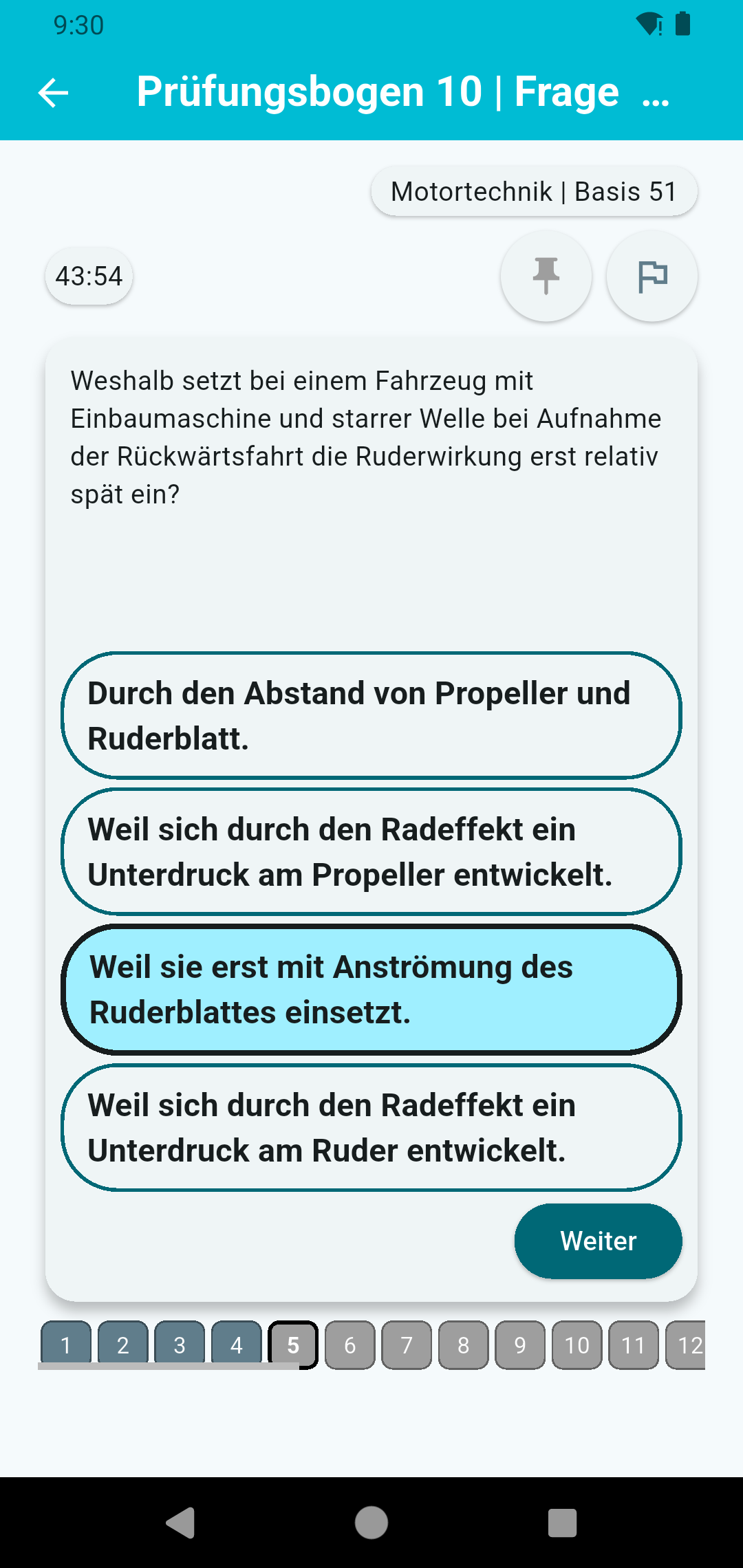 Ein abgeschlossener Übungsbogen mit dem Ergebnis.