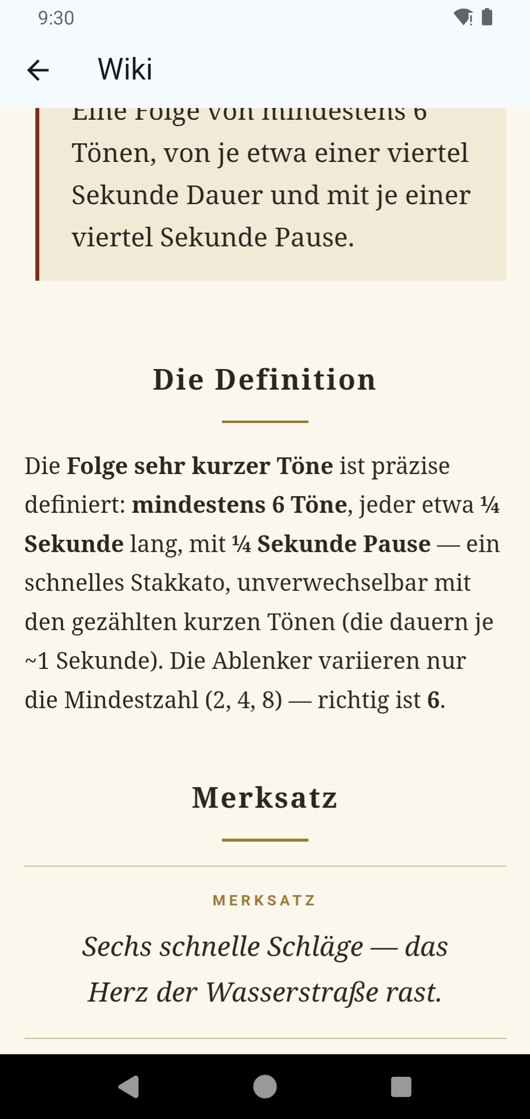 Eine Wiki-Seite mit Merkhilfe zu einer Binnen-Frage.