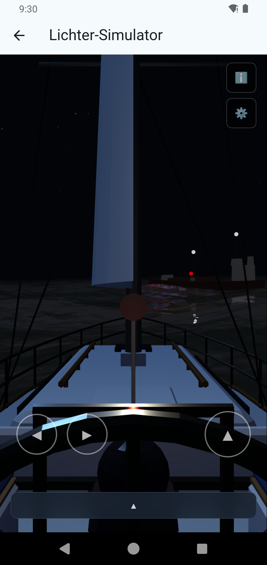 Der Simulator mit einem Binnen-Szenario.