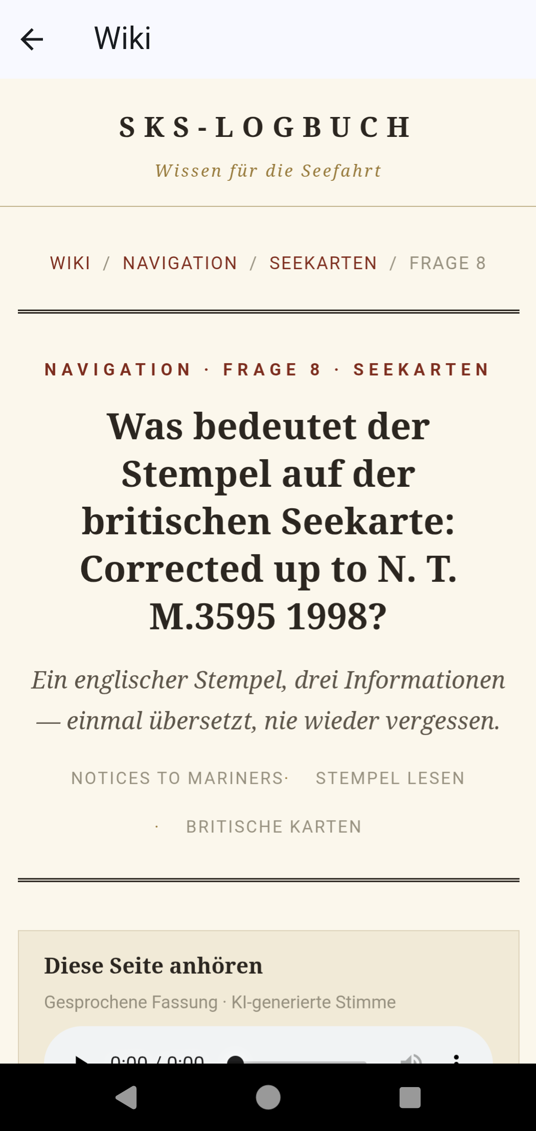 Eine Wiki-Seite mit Erklärung zu einer SKS-Frage.